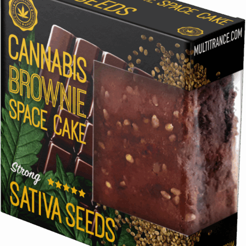 Sativa magokkal ízesített kannabisz brownie deluxe kiszerelésben (erős íz) - doboz (24 csomag)