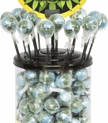 Cannabis Energy Skunk Lollies – Kijelző tartály (100 Nyalóka)
