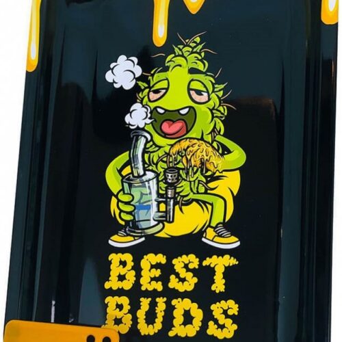 Best Buds Dab nagy fém gördülő tálca mágneses darálókártyával