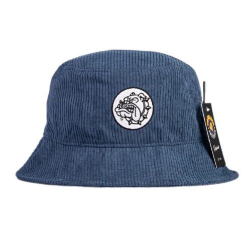 A Bulldog Bucket Hat Embroidery Navy