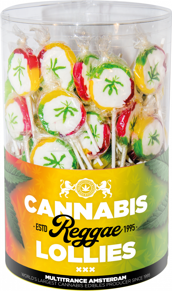 Cannabis Reggae Nyalók – Kijelző tartály (100 Nyalóka)