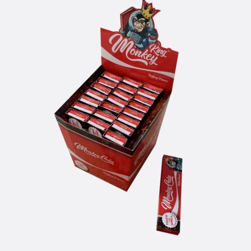 Monkey King Vörös kóla illatú fehérítetlen cigarettapapírok hegyekkel (vörös kóla illatú)