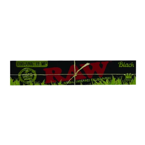 RAW Fekete Organic Kender Kingsize Slim Rolling Papers - természetes finomítatlan gördülőpapírok