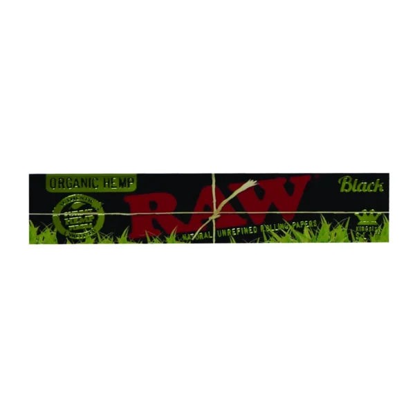 RAW Fekete Organic Kender Kingsize Slim Rolling Papers - természetes finomítatlan gördülőpapírok