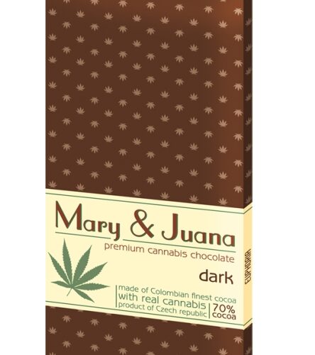 Euphoria Mary & Juana étcsokoládé kannabisz maggal (70% kakaó)