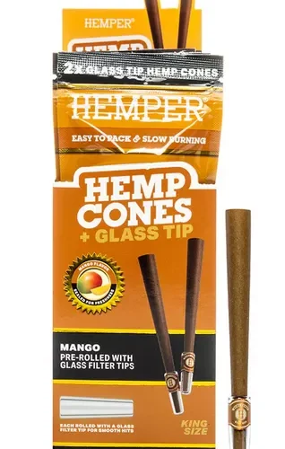 HEMPER King Size Cones + Üvegcsúcs 2db Mango