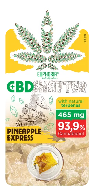 Euphoria Shatter Pineapple Express (93 mg - 465 mg CBD) 465 mg