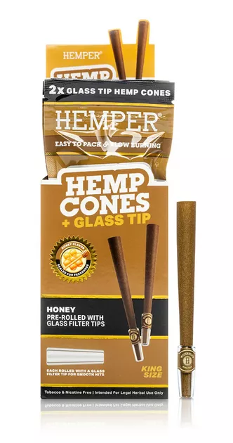 HEMPER King Size Cones + Üvegvéggel 2db Méz